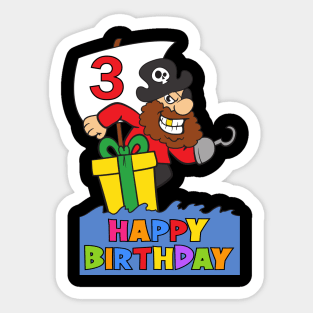 3rd Birthday Party 3 Year Old Three Years Sticker